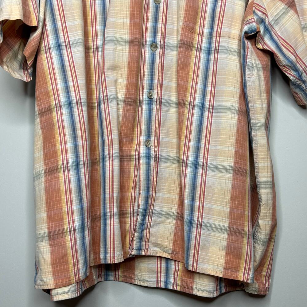 Harbor Bay Sport Plaid Short Sleeve Button Down Shirt Size 2X Big EUC Cotton - Picture 3 of 8